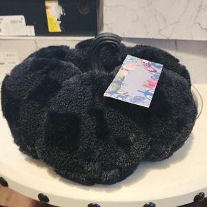 Christian Lacroix Faux Fur Black Plush Pumpkin New! Super Soft✨️